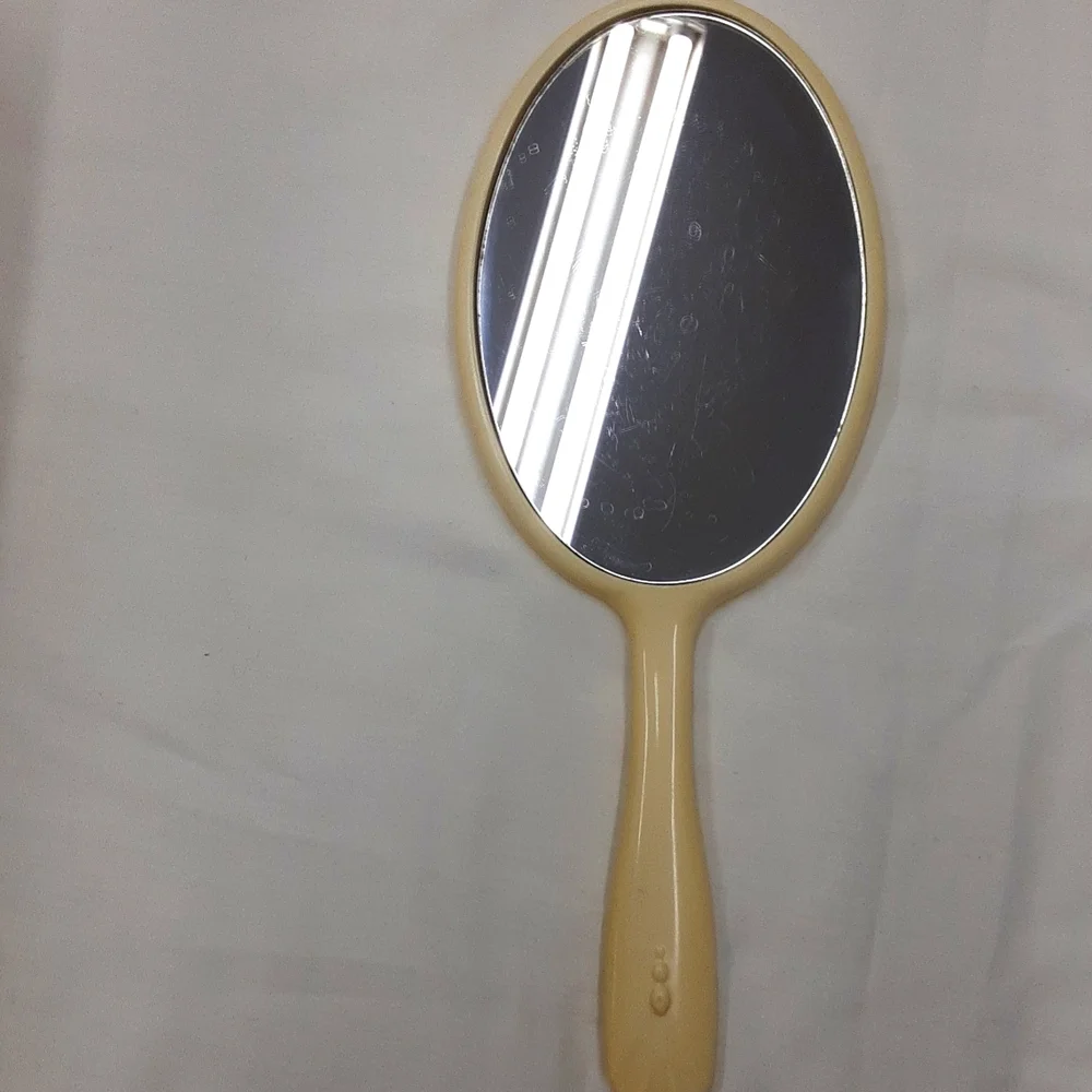 Vintage Celluloid Handheld Vanity Mirror